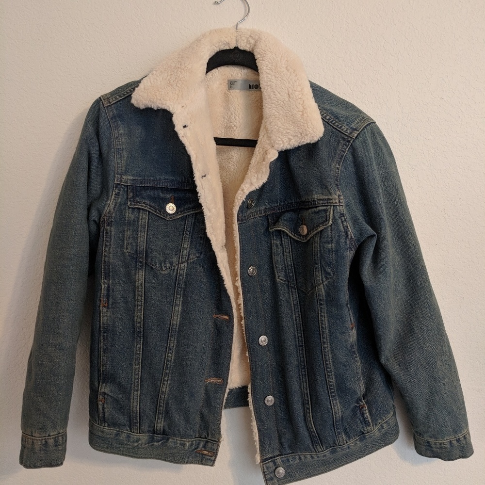 Topshop Sherpa Denim Jacket